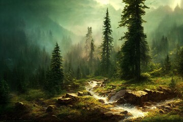 Obraz premium Fantasy forest illustration