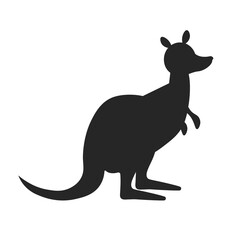 Silhouette of a australian kangaroo on white background EPS
