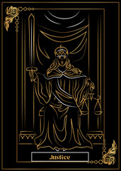 
the illustration - card for tarot - The justice man.