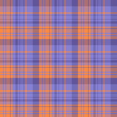 Seamless pattern in simple orange and violet colors for plaid, fabric, textile, clothes, tablecloth and other things. Vector image.