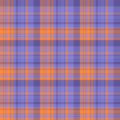 Seamless pattern in simple orange and violet colors for plaid, fabric, textile, clothes, tablecloth and other things. Vector image.