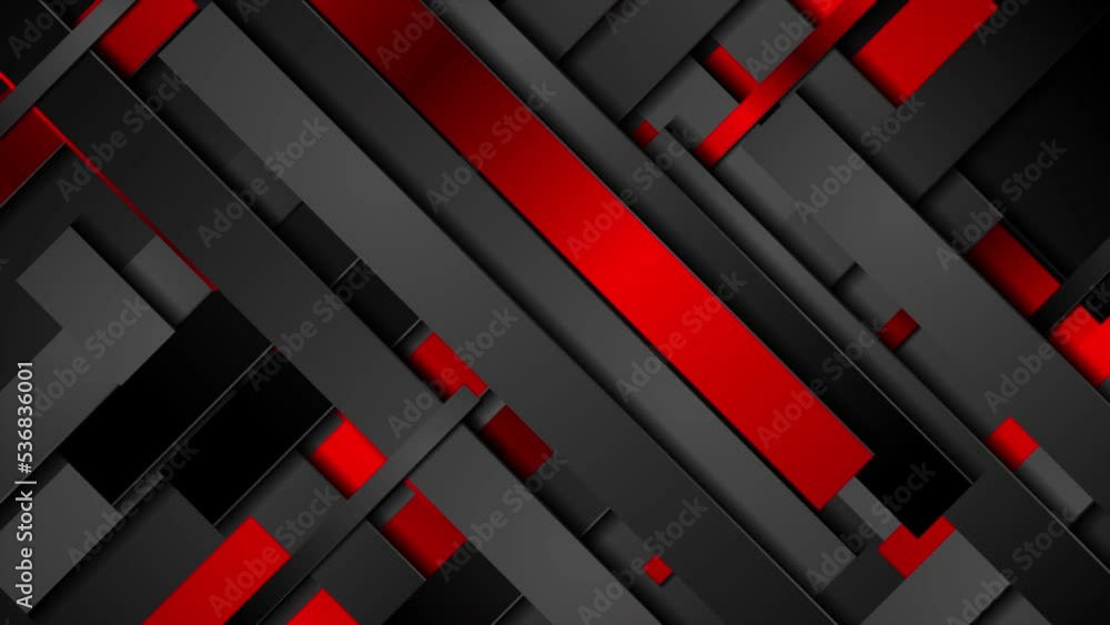 Aufkleber Tech geometric abstract background with red and black stripes. Seamless looping motion design. Video animation Ultra HD 4K 3840x2160