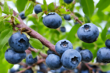 photo of tasty blueberries - a healthy fruit snack, food ingredient