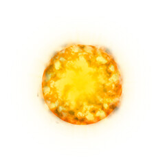 Fireball, fire suitable for games or illustrations. Transparent background.