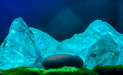 ice background.winter ice christmas background podium