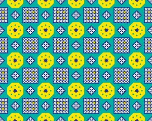 Oriental ethnic geometric seamless Tile pattern made with various traditional elements style design