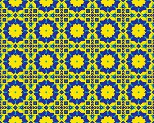 Oriental ethnic geometric seamless Tile pattern made with various traditional elements style design