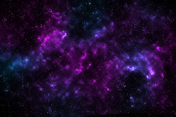 Abstract space with infinity and universe. Stars in the background.