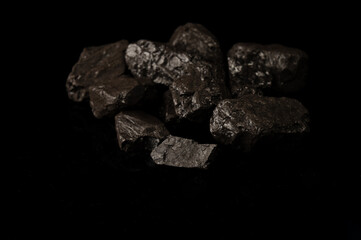 coal on black background