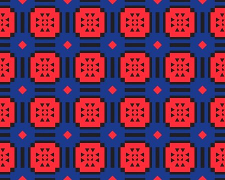 Oriental ethnic geometric seamless Tile pattern made with various traditional elements style design