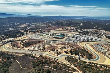 Aerial view of Laguna Seca Raceway in California, USA © Matt Boyer/Wirestock Creators