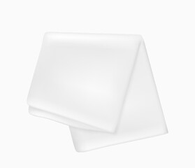 White towel hanging. Hotel bathroom hygiene textile fresh towel for washing room or kitchen