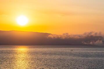 sunrise over the lake