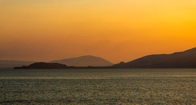 sunset at the lake Sevan