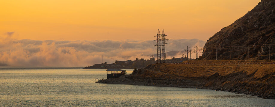 sunset at the lake Sevan