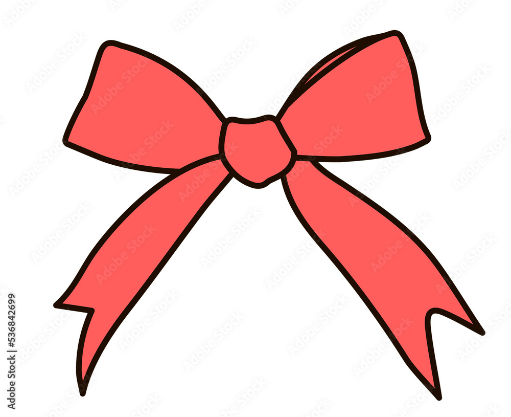 Wall mural red ribbon bow