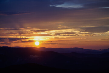 sunset in the mountains of Georgia