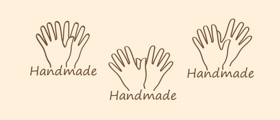 Handmade emblem. Hand made symbol. Handmade icon.