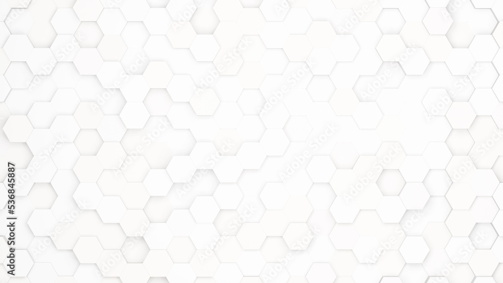 Poster Realistic abstract honeycomb background. 3d rendering.