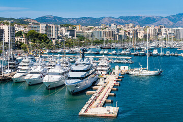 Fototapeta na wymiar Marina in Palma De Mallorca, Spain, Europe 