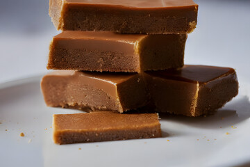 caramel shortbread, a sweet and sugary food, high calorie dessert