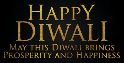 Happy diwali wishes golden calligraphy design 
