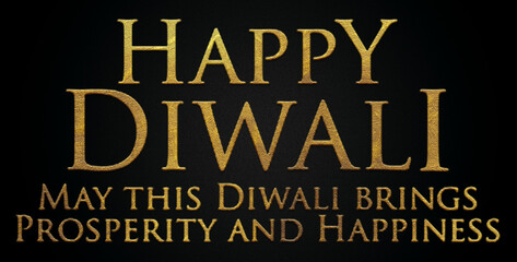 Obraz premium Happy diwali wishes golden calligraphy design 