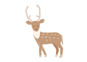 Obraz na płótnie Canvas 手描きの可愛い鹿のイラスト