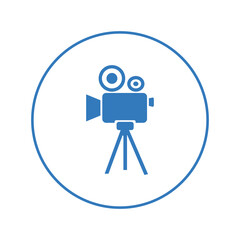 Film recording video camera icon | Circle version icon |