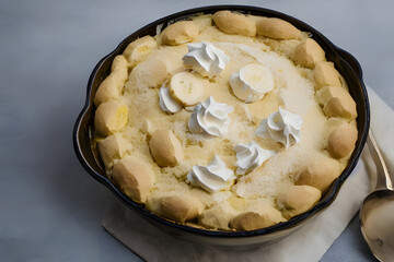 a picture of banana parfait, yummy food item, sweet and sugary