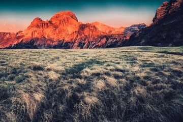 sunset in the mountains