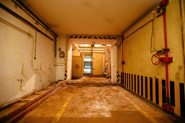 Bunker hosting nuclear weaponry with large blast proof armored door