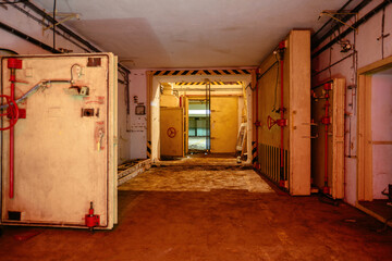 Bunker hosting nuclear weaponry with large blast proof armored door