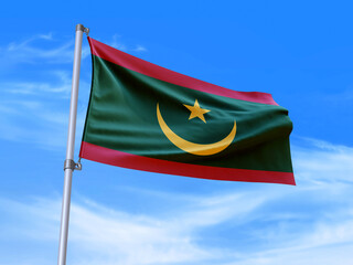 Mauritania flag waving in the wind