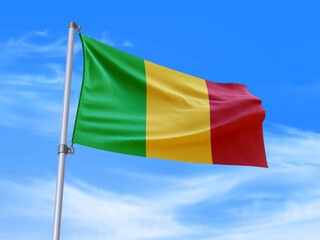 Mali flag waving in the wind
