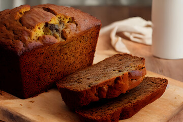 picture of banana bread, baked dessert, a sweet yummy food item
