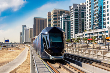 New modern tram in Dubai