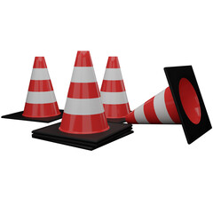Transparent Red Traffic Cones: Danger