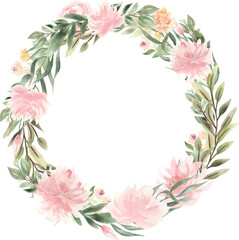 Watercolor Tropical Foliage, Flamingos, Pink Flowers, Peonies, Roses, Palm Leaves