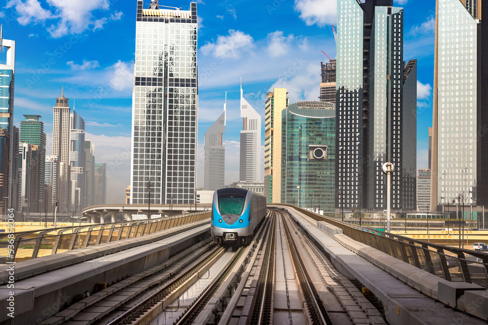 Poster metro railway in dubai