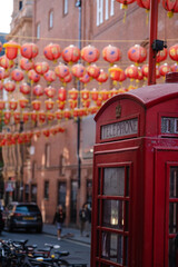 Telephone booth in Chinatown London