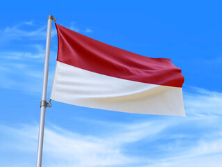 Monaco flag waving in the wind