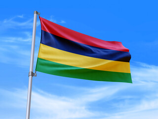 Mauritius flag waving in the wind