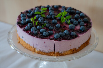 Blaubeertorte, Blaubeerkuchen, Blaubeeren, Kuchen, Obstkuchen, Creme