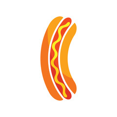 Hot dog icon, color isolated on white background, vector illustration.