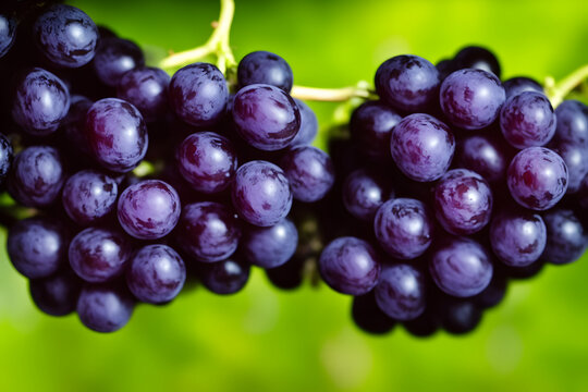 a picture of black grapes, juicy and healthy fruit