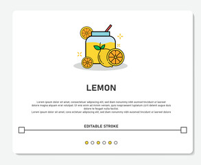 Lemon Juice Logo Icon Simple Vector Flat Design