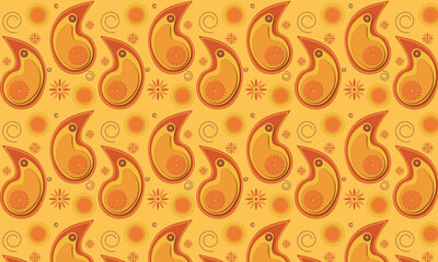 Seamless paisley pattern in fall colors