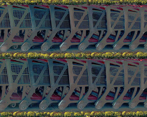 Abstract graphic of carts and flowers patterns wallpapers  fall gardening