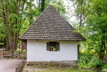 Fototapeta na wymiar Trsic, Serbia - July 11, 2022: A little place in serbia where Vuk Karadzic was born. Old Serbian traditional house.